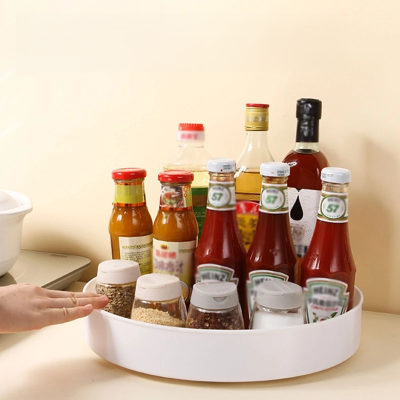 etagere epices 360 degres plateau tournant pratique en blanc