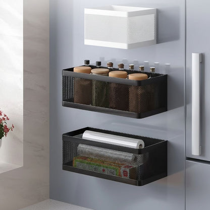etagere epices murale magnetique acier inoxydable cuisine MagRack Noir
