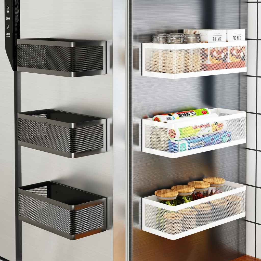 etagere epices murale sans perçage magnetique MagRack Noir