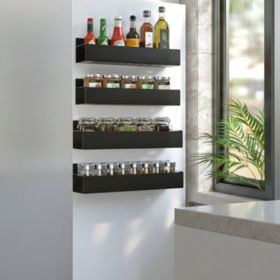 etagere epices noire rangement lateral pratique magnetiko