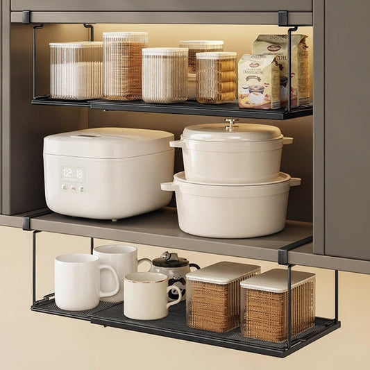 Étagère extensible sans perçage gain place différentes dispositions ExtendShelf