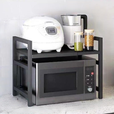 etagere four micro onde metal noir avec crochets UltraRang 2Niveaux