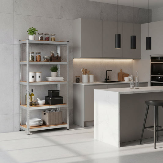 etagere metallique cuisine espace libere plan travail optimise MaxiStore