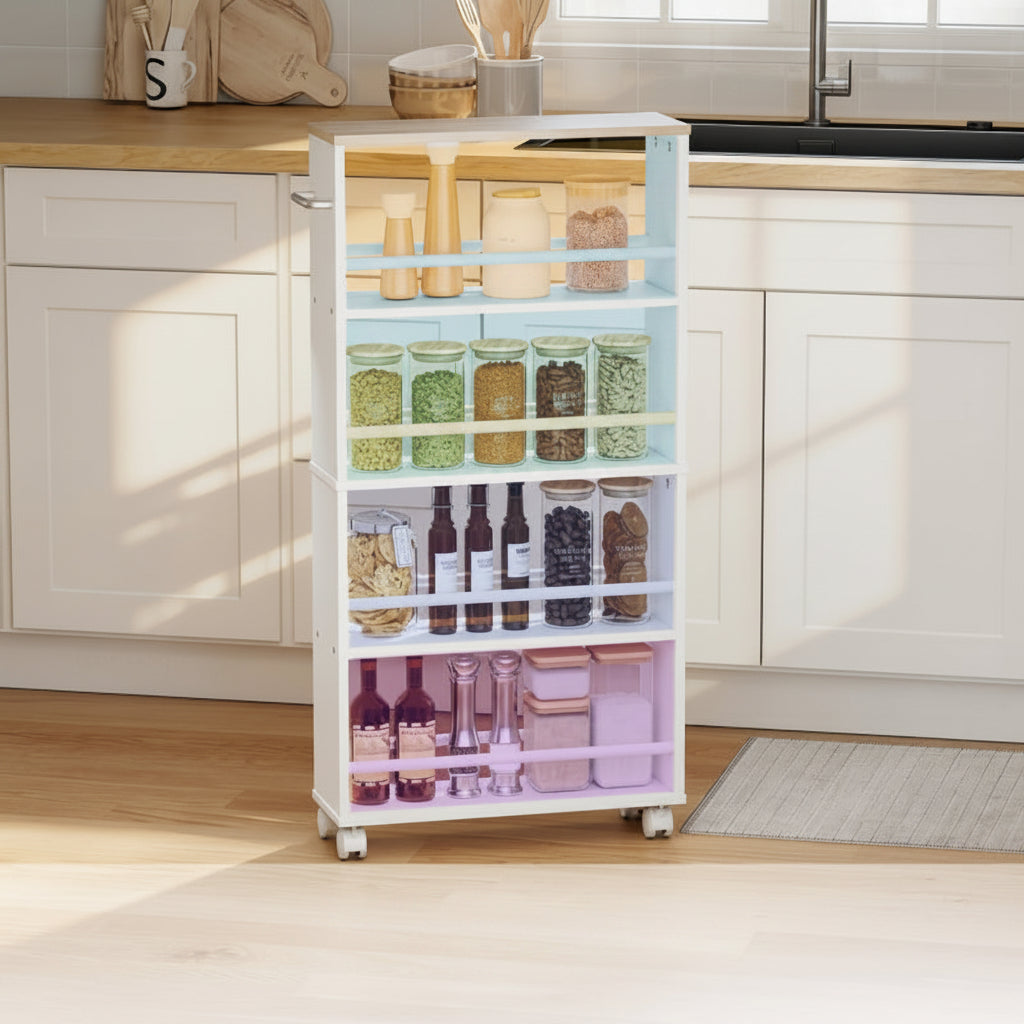 Étagère meuble cuisine chariot épices conserves bocaux Nordica Roll