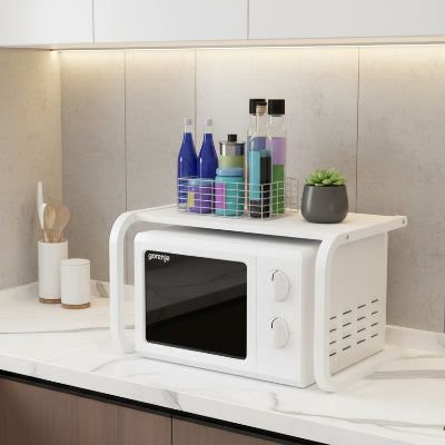 étagère micro onde bonne capacité Orvane blanc