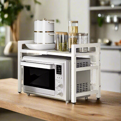 etagere micro onde extensible acier blanc sans crochets ChefRack