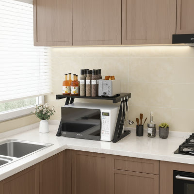 etagere micro onde pieds forme Z noir ZStand