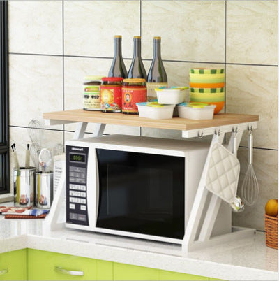 etagere micro onde pour cuisine compacte Z Stand blanc bois