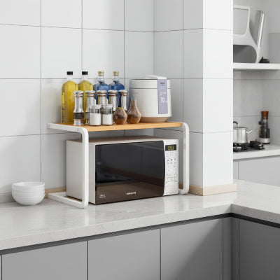 étagère micro onde rangement pratique Orvane blanc