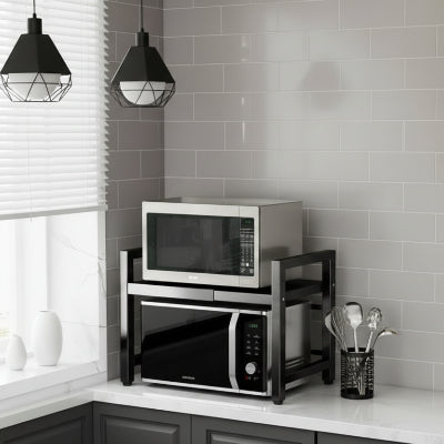 etagere micro onde reglable longueur hauteur ChefRack sans crochets