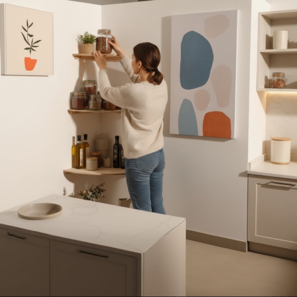 etagere murale bois cuisine rangement cuisine optimise Anglora