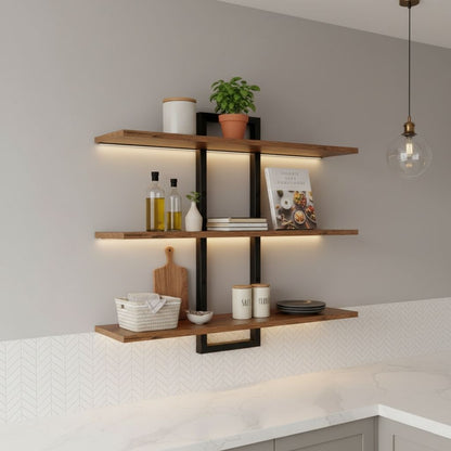 étagère murale cuisine originale 3 niveaux réglables rangement Arboris