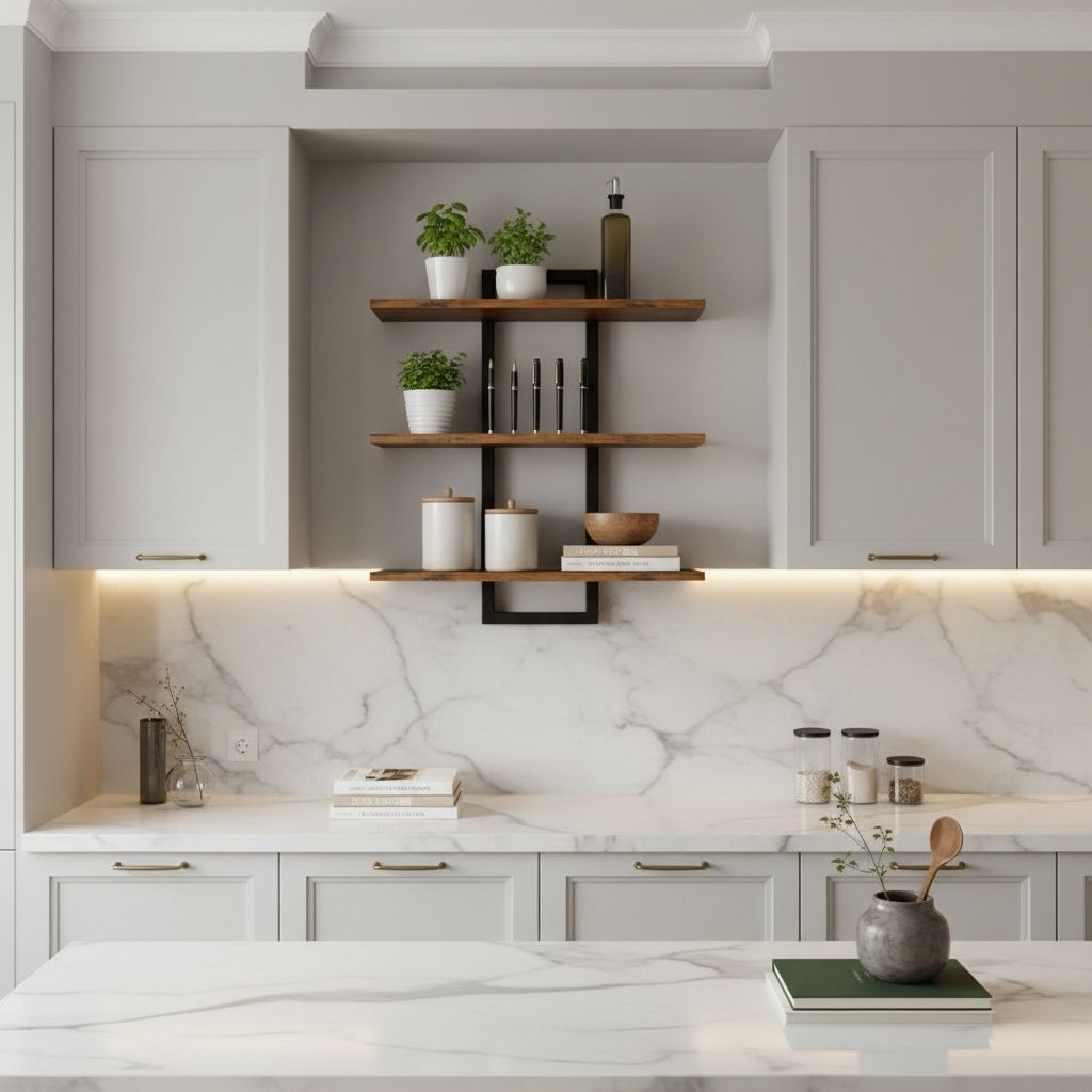 étagère murale cuisine originale rangement vertical mur 3 niveaux Arboris