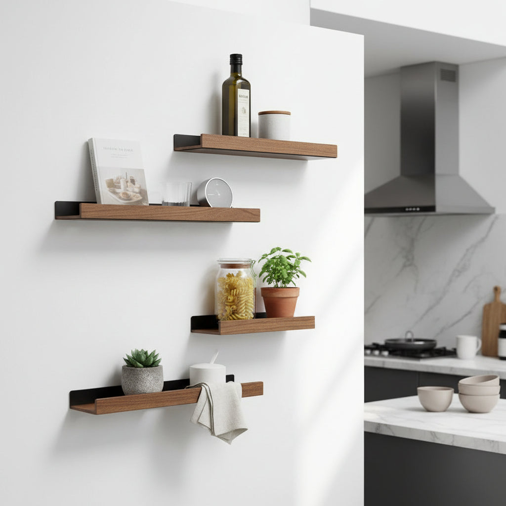 etagere murale pour cuisine sans barre rangement discret FlexiWall 30cm