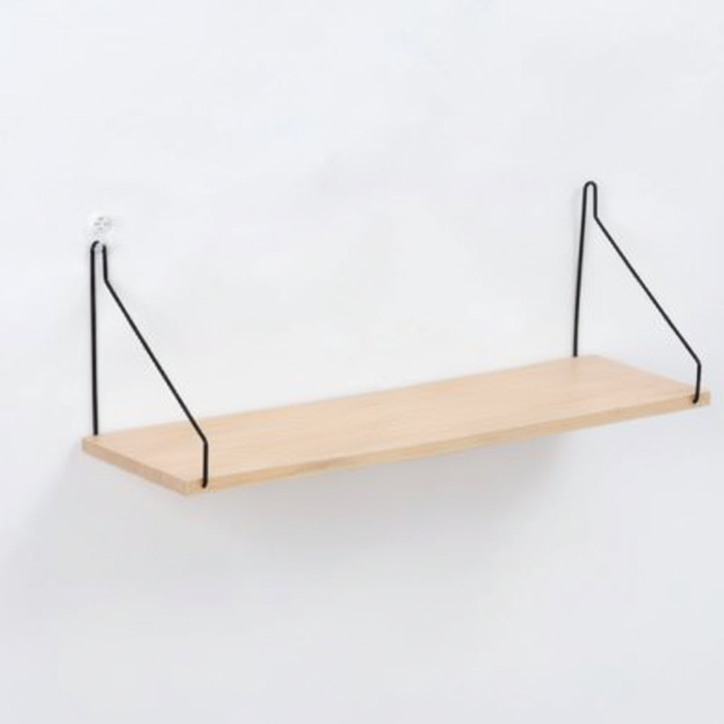 etagere murale pour cuisine bois massif metal 50cm NordikShelf