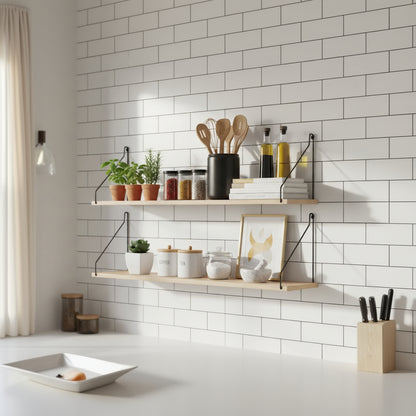 etagere murale pour cuisine flottante style nordique NordikShelf