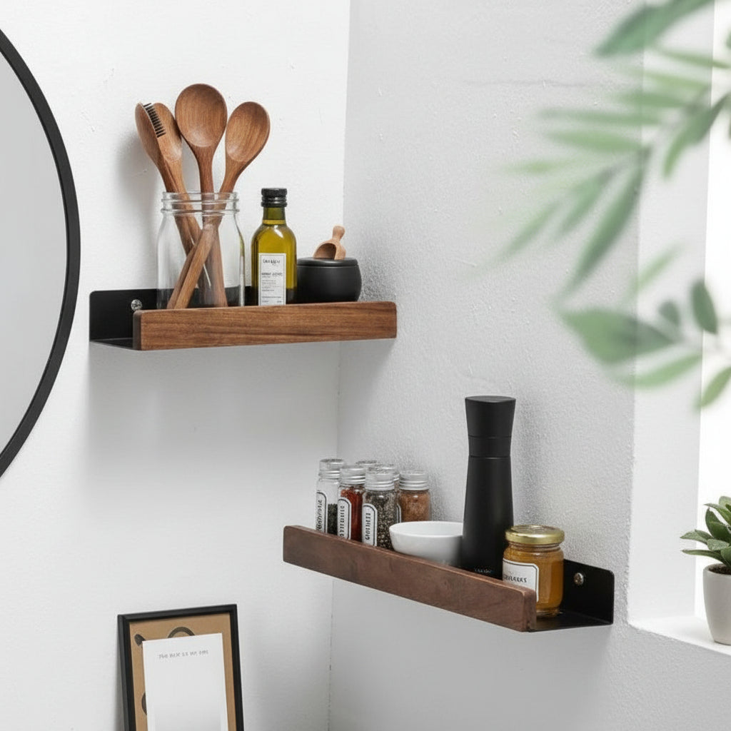 etagere murale pour cuisine format compact 30 cm bois FlexiWall 30cm