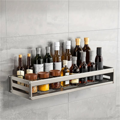 etagere murale pour epices gris murale sans crochets 40cm