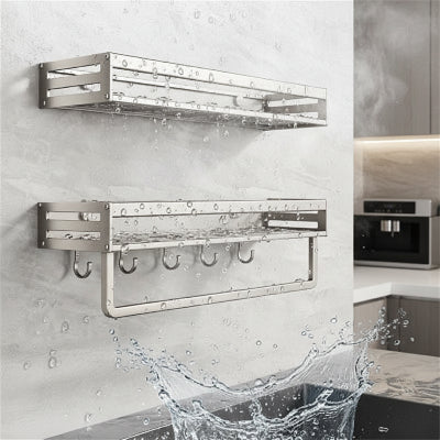 etagere murale pour epices grise avec sans crochets inoxydable resistant