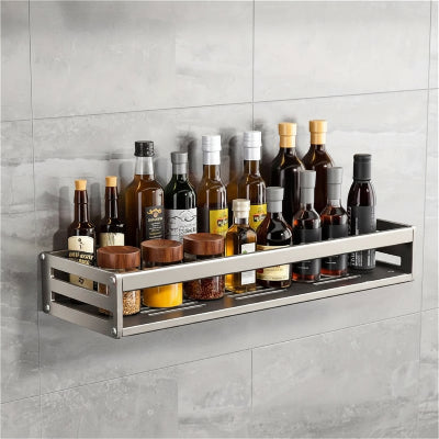 etagere murale pour epices grise pour cuisine sans crochets 30cm