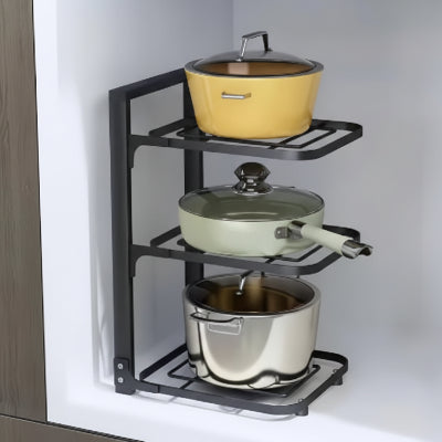 etagere pour cuisine en metal noir robuste 3 niveaux CuiRangeo