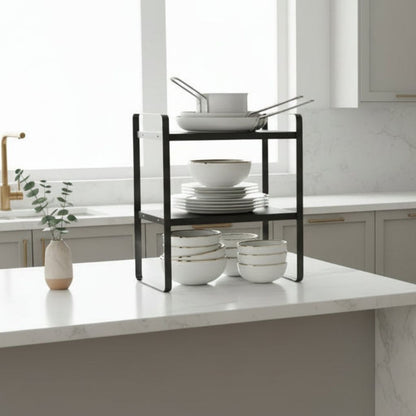 Étagère pour cuisine tout noir rangement double StructuroDouble 30CM