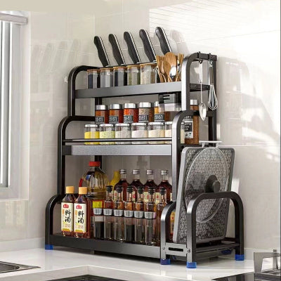 etagere pour epices robuste antiderapante metal SpiceTower 3 niveaux