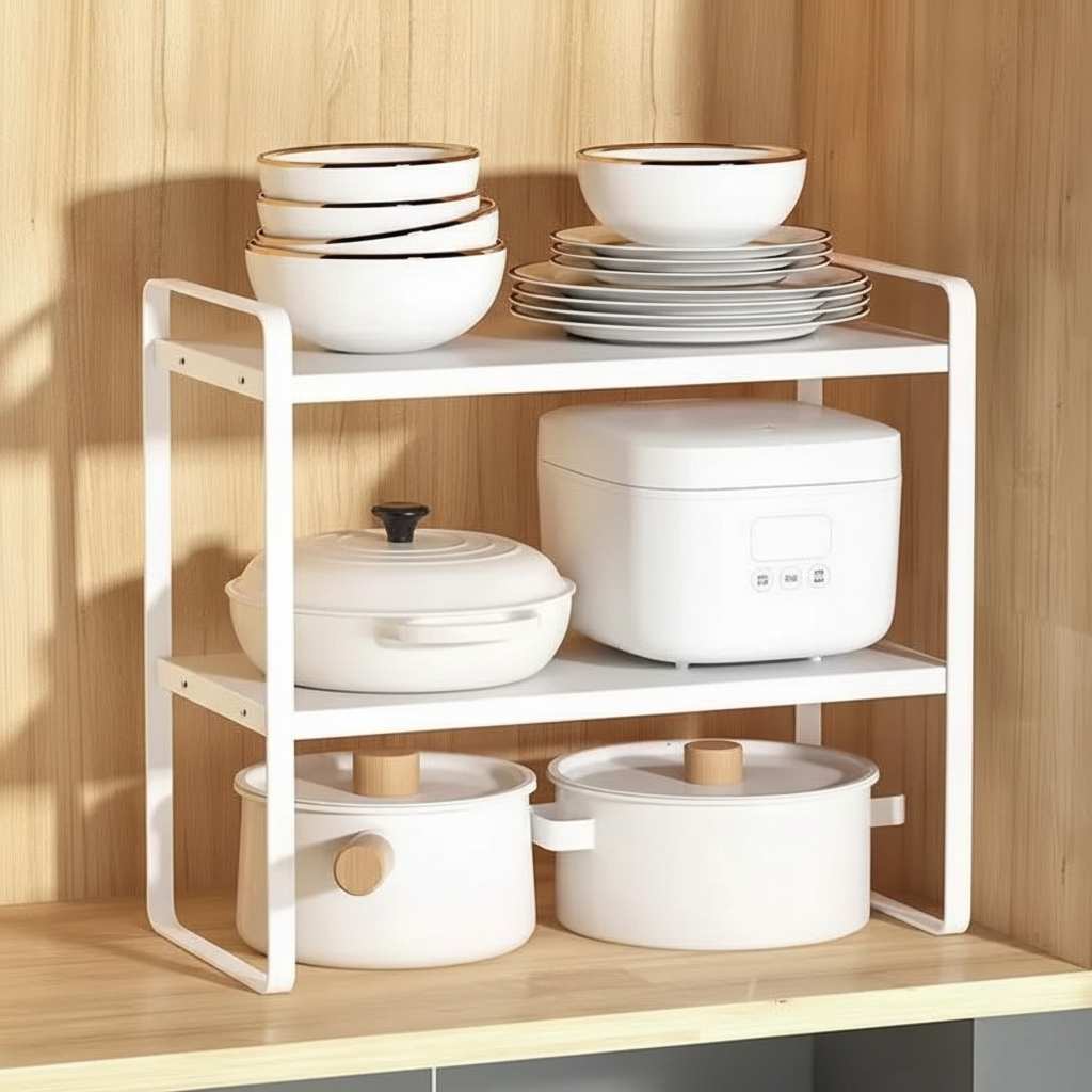 etagere pour placard cuisine blanc rangement vertical double 40cm