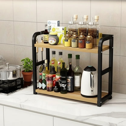 etagere pour plan de travail cuisine bois noyer fer WoodIron