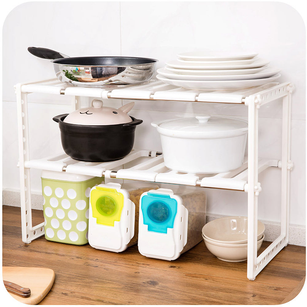 étagère rétractable gain place espace optimisé fonctionnel SlideStore Blanc