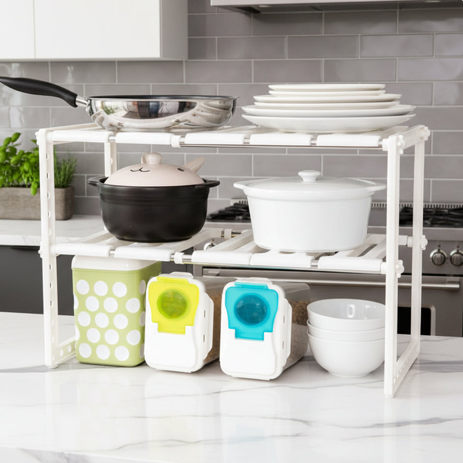 étagère rétractable ventilée perforée circulation air optimale SlideStore Blanc