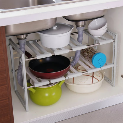 Etagere sous evier épices ustensiles garde-manger organisé SlideStore Gris