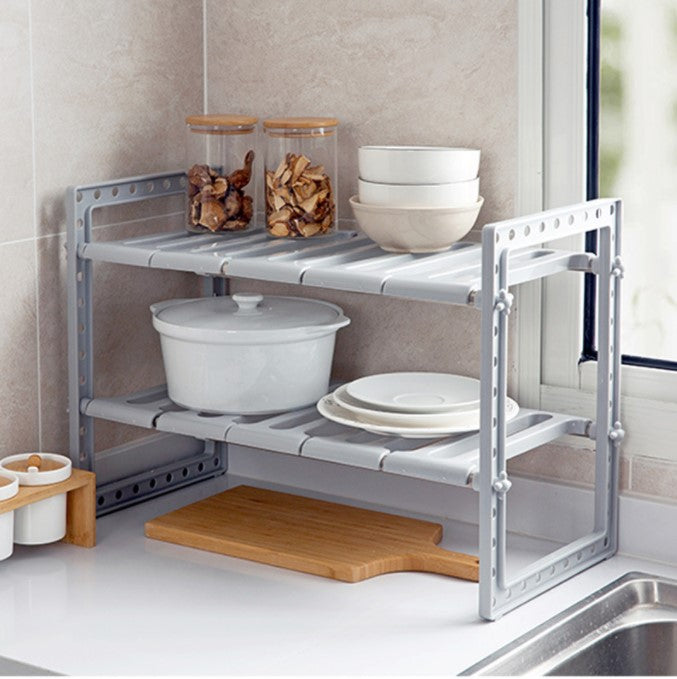 Etagere sous evier gris discret cuisine contemporaine SlideStore Gris