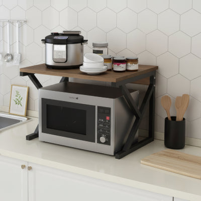 étagère sur micro onde design K solide stable MicroZen noir