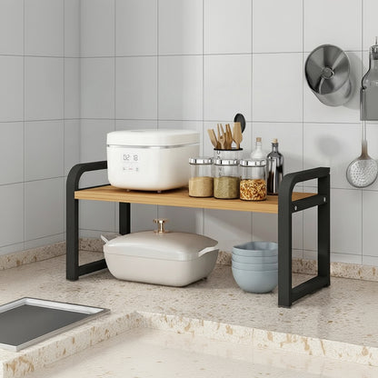 etagere sur pied cuisine 1 niveau bois massif metal KitchenGuard