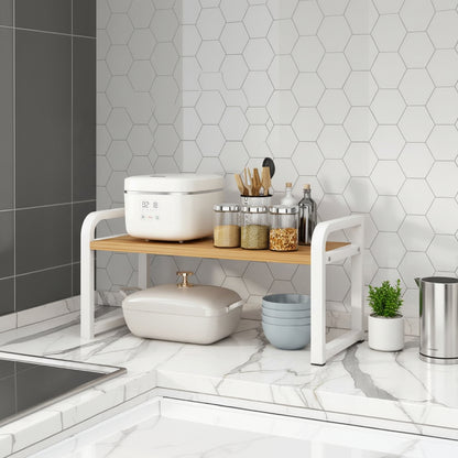 etagere sur pied cuisine bois metal blanc compact KitchenGuard