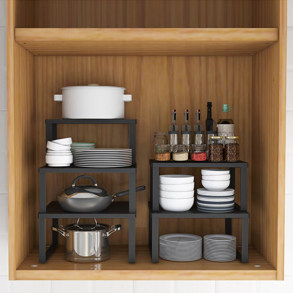 étagère sur pied cuisine metal noir superposable 3 niveaux KitchenMate