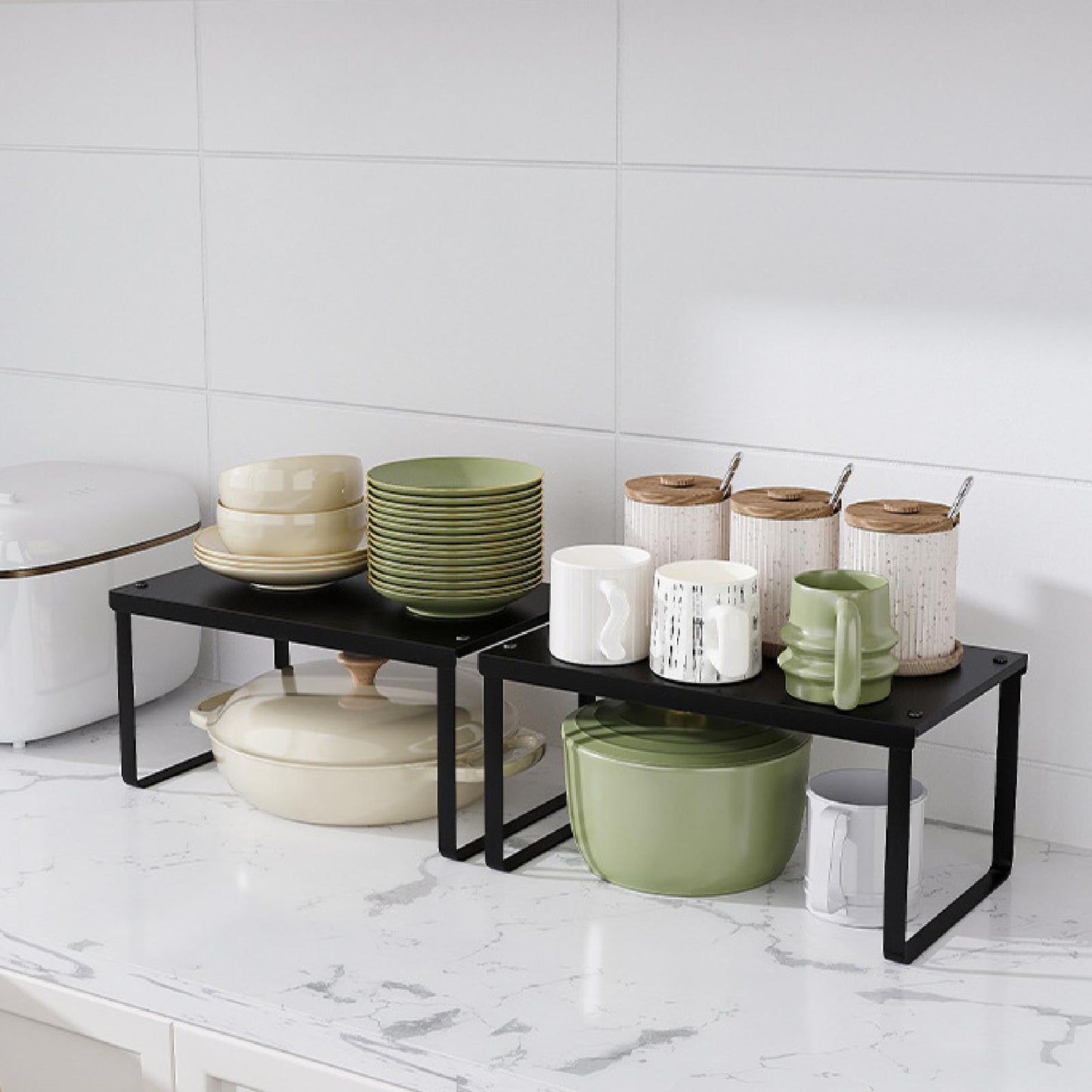 étagère sur pied cuisine vaisselle bocaux plantes aromatiques KitchenMate