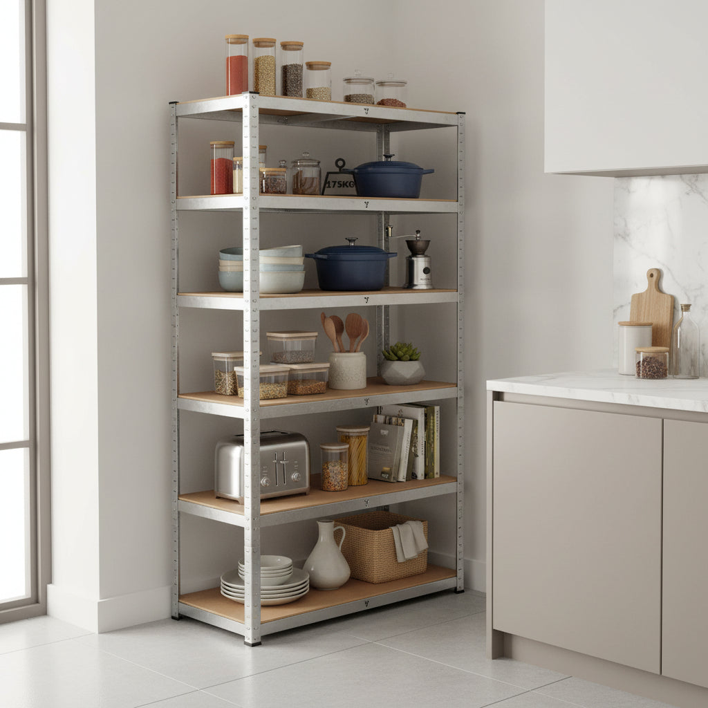 Etagere sur pied pour cuisine acier robuste FlexiRack 5Niveaux 180cm