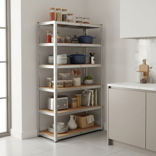 Etagere sur pied pour cuisine acier robuste FlexiRack 5Niveaux 180cm