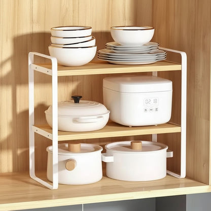 etagere sur pied pour cuisine bois blanc Structo Double 40cm