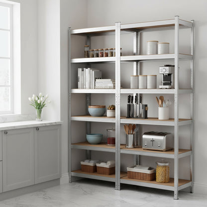 Etagere sur pied pour cuisine rangement vertical FlexiRack 5Niveaux 180cm