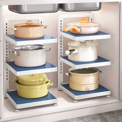 étagère surélevée cuisine optimisation espace vertical KitchenMax Blue