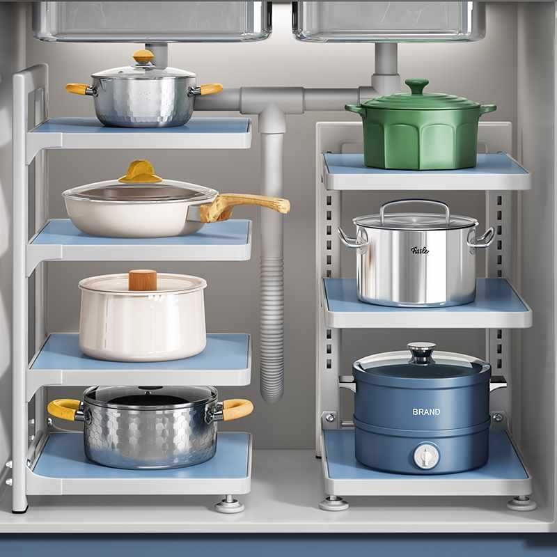étagère surélevée cuisine rangement multifonction pratique KitchenMax Blue