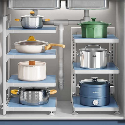 étagère surélevée cuisine rangement multifonction pratique KitchenMax Blue