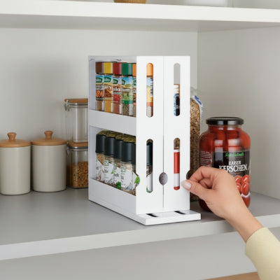 Étagères à épices cuisine angle gain optimisation petit espace EpiceGliss