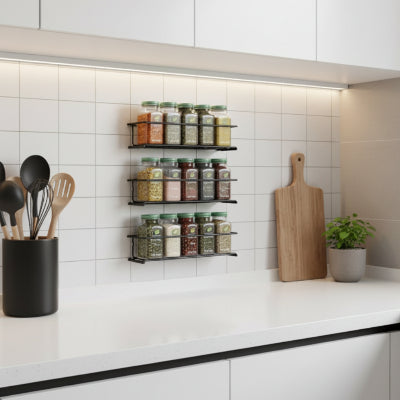 Étagères à épices murales cuisine gain de place optimisé Murganise