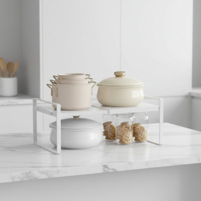etageres cuisine blanches hauteur 17.5 cm retractables gagneplace
