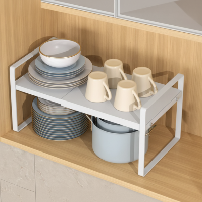 etageres cuisine retractables pour rangement vaisselle armoire gagneplace blanc