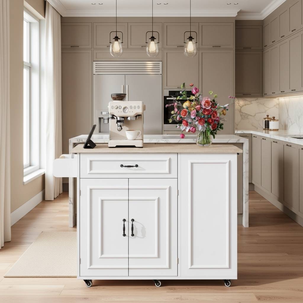 grande desserte cuisine parois latérales dépliées table 70cm FlexiChef Station